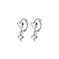 925 Silver Jewelry Handmade Heart CZ Zircon Earring